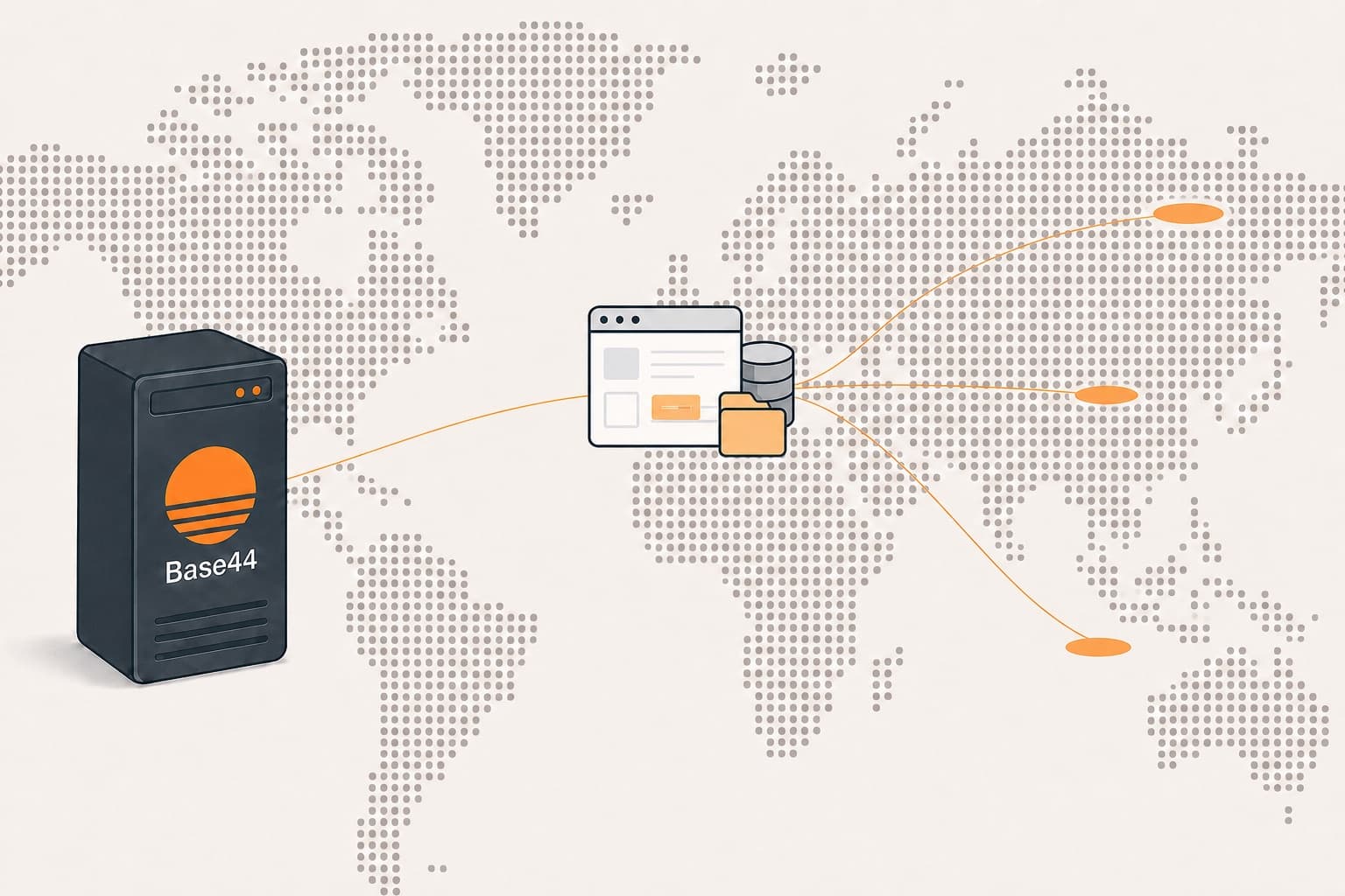 One complete Base44 app choosing among several countries on a world map